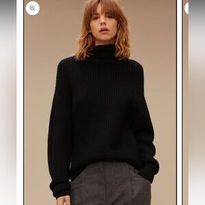 𝅺ARITZIA Wilfred Montpellier Blk Knit 100% Merino Wool Sweater XS